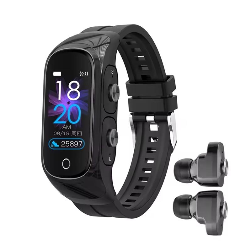 N8 Smart Call Bracelet with Headset Headphones Wireless Earbuds Heart Rate Sport Watch Fitness