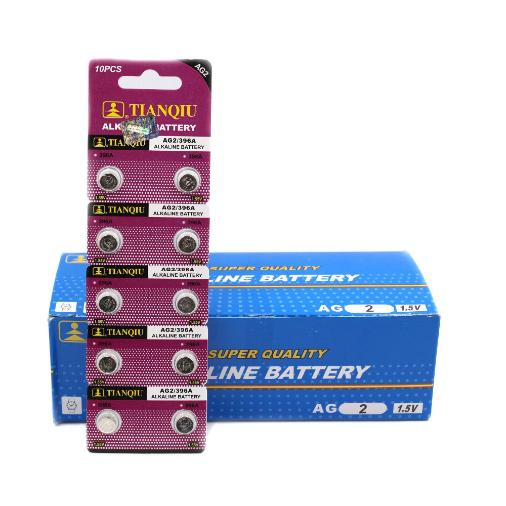 10pcs/card ag2 battery 1.55V SR726W button cell Batteries 396 397 LR726 SR59 SG2 Alkaline Batteries