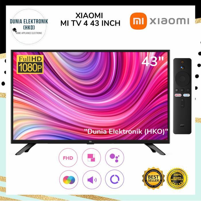 LED TV XIAOMI MI TV 4 43" 43 INCH SMART TV ANDROID 9 FHD ULTRA BRIGHT