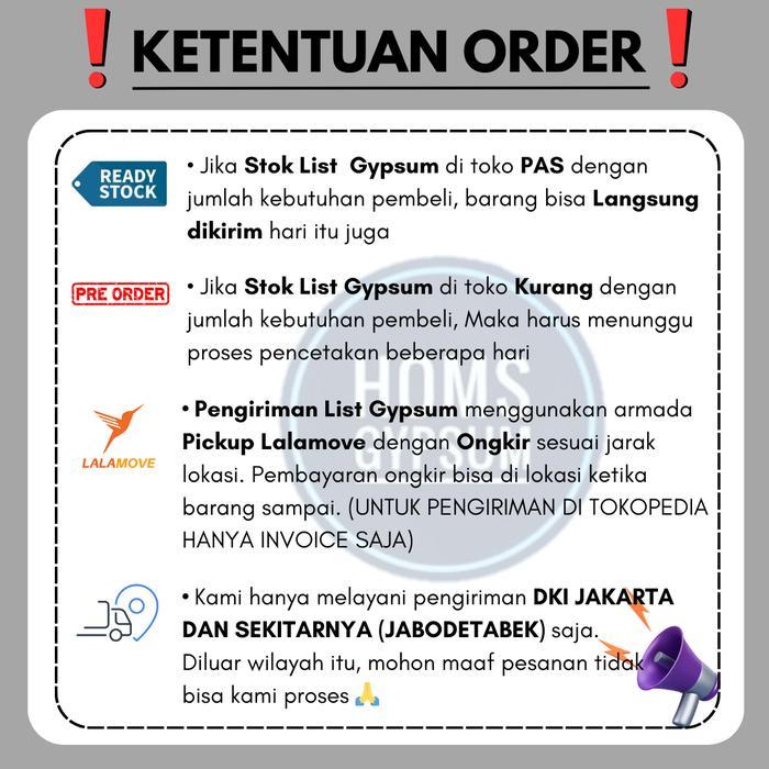 "New" List Wall Moulding Gypsum / List Wallmoulding / Lis Moulding/ List Dinding / HOMS GYPSUM