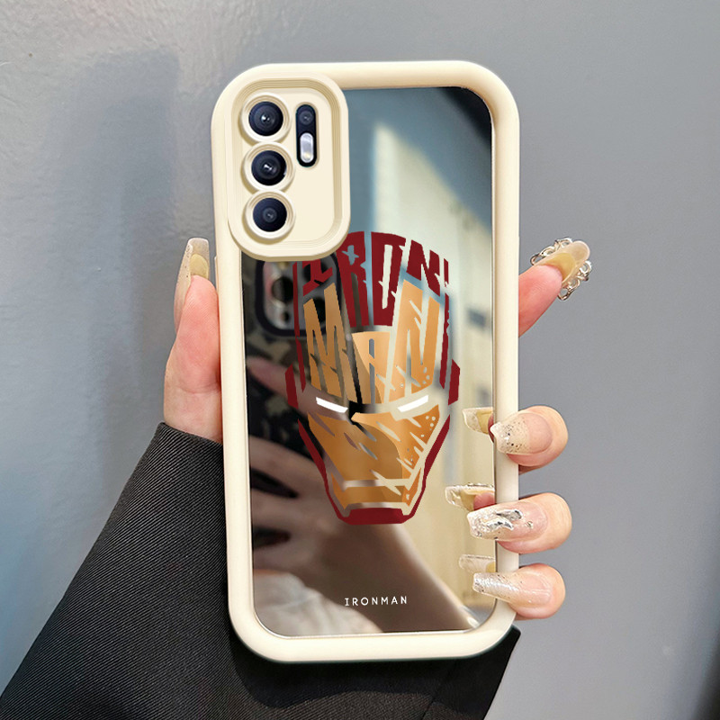 Casing Hp OPPO Reno 6 Case Topeng Baju Zirah Keren Mirror Kasing silikon cocok pria dan wanita Cesin