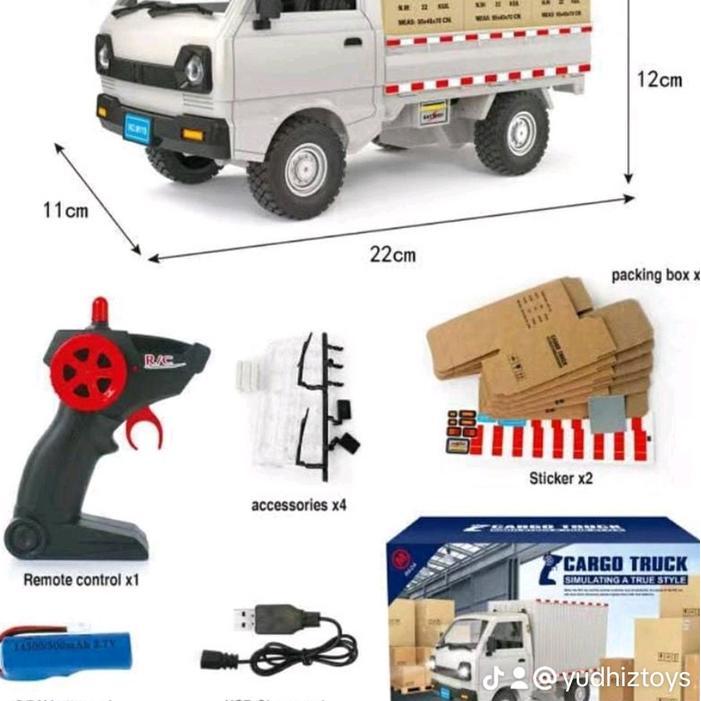 Rc Pickup Remot Kontrol Truck Drift 1:16 Carry White Dengan Ban Karet - Control, Kontrol Baterai Cas
