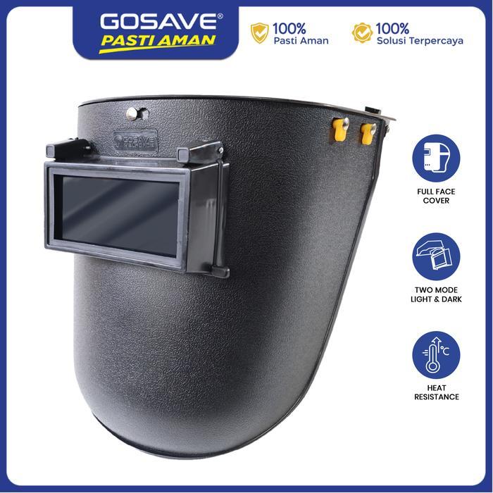 ASLI (Promo Eksklusif) GOSAVE Topeng Las Helm Wel Bracket Visor Gelap Pelindung Wajah Pengelasan