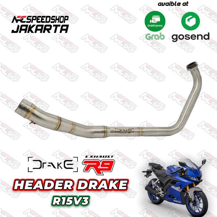 Header Knalpot R9 Drake Yamaha R15V3 Leher Knalpot R9