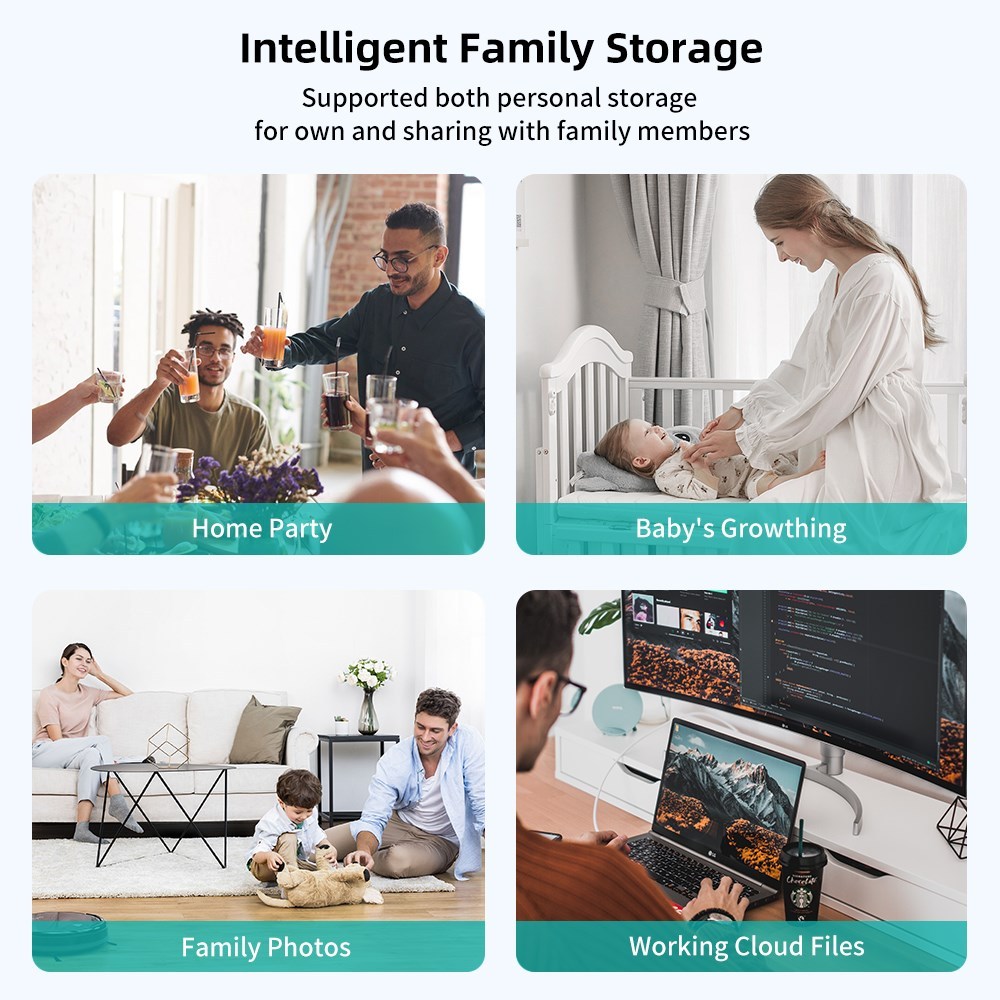 Yottamaster Network Storage with 2.5 inch SATA Hard Drive Enclosure NAS Private Cloud Storage
