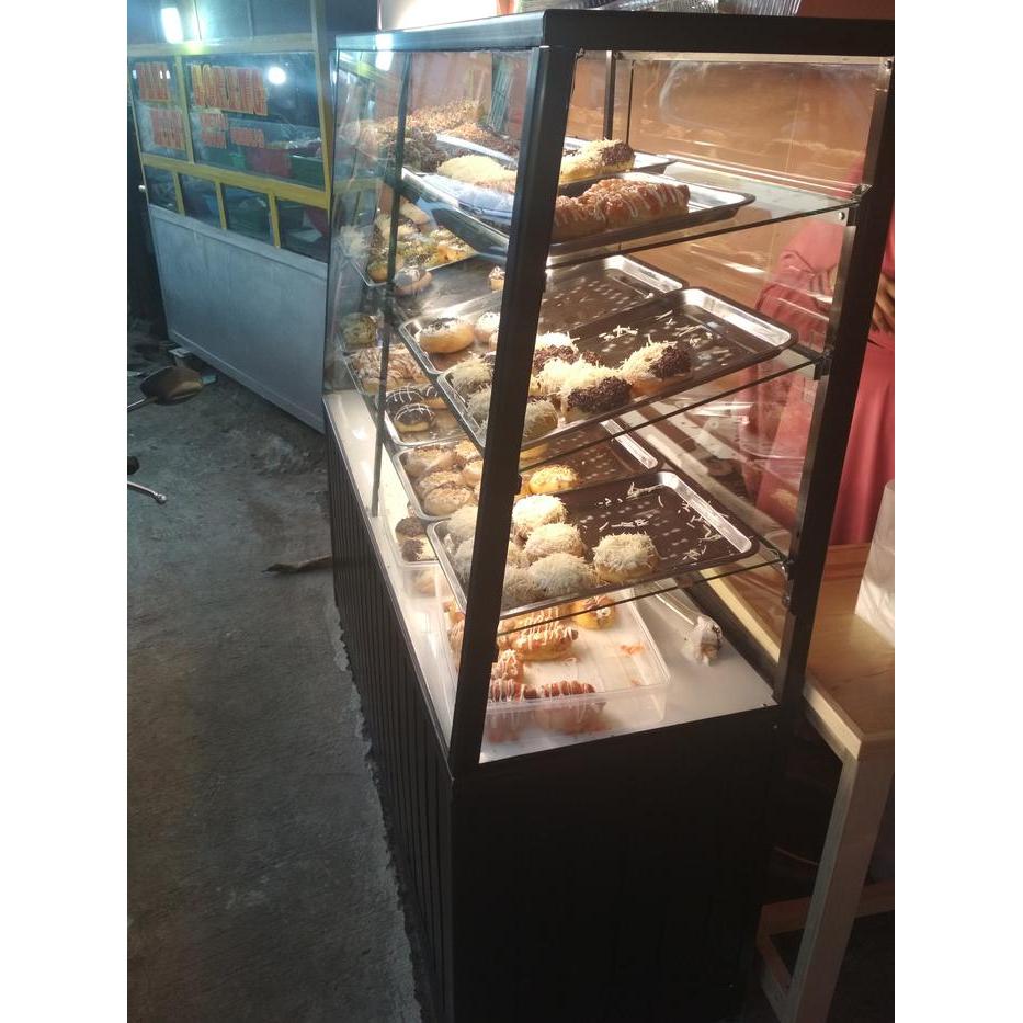 PROMO Etalase donat/tempat makanan/etalase kue/etalase kaca