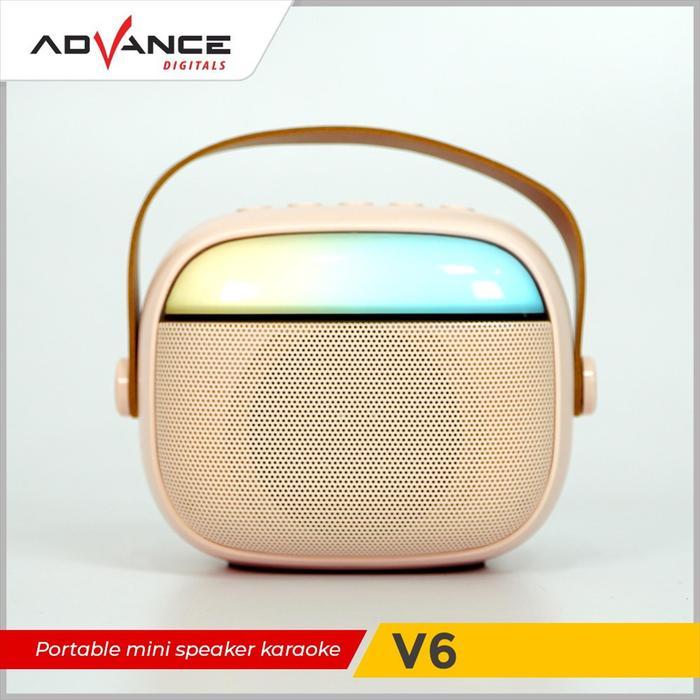 Advance V6 Portable Mini Speaker Wireless Karaoke Extra Bass - Pink Terjamin