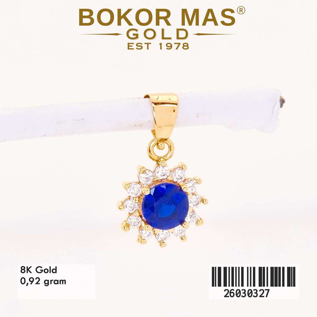 BokorMas Gold Liontin Variasi Permata Biru Emas Asli Kadar 8K 26030327