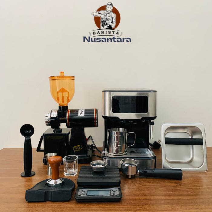 Paket Mesin Espresso GUSTINO ALCANTARA EM3212 Coffee Maker Set Alat Seduh Pembuat Kopi Espreso EM 32