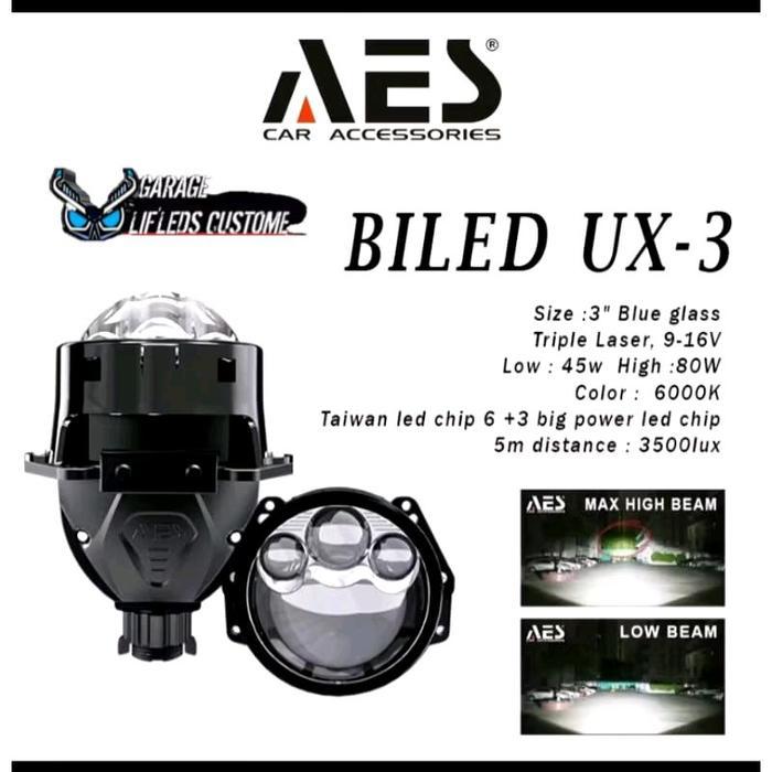 Biled AES UX 3 BI-Led 3inch Triple Laser Bilens Led Projector Lens 80 Watt aes AES BILED