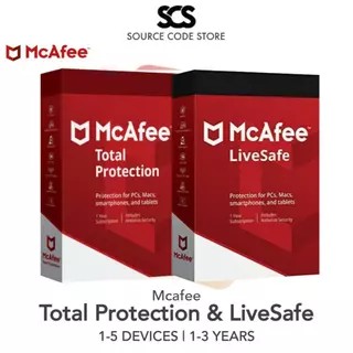 Mcafee Total Protection | Mcafee Livesafe 1 - 3 Tahun Versi Terbaru Antivirus Original