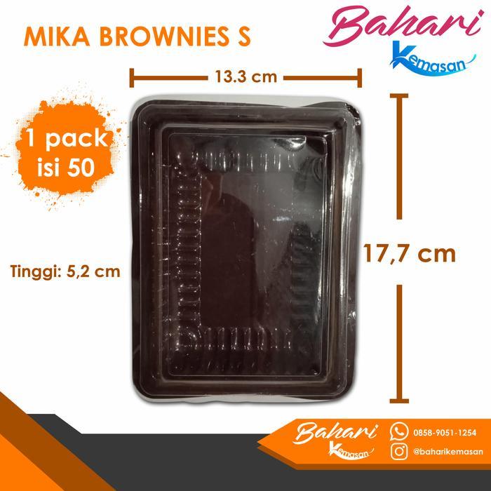 KOTAK PLASTIK MIKA KUE BROWNIES S isi 50