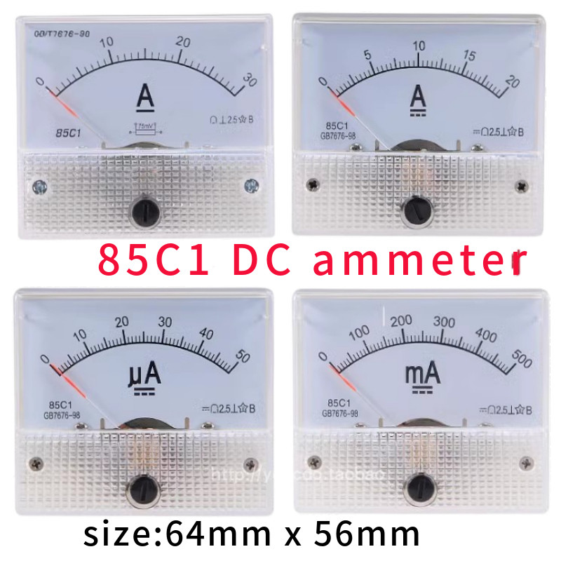 BELI SEKARANG 85C1 Analog Current Panel Meter DC 1A2A3A5A10A20A30A 50A 100A Ammeter for Circuit Test
