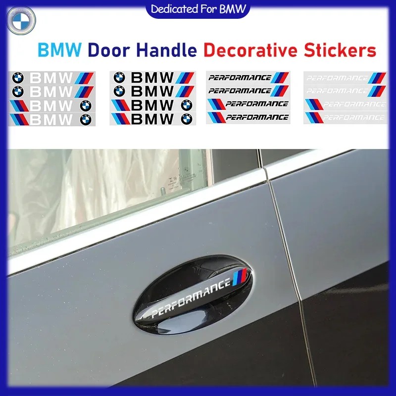 4pcs Car Door Handle Decoration Sticker Wiper Decal Car Accessories For BMW M Power Performance M3