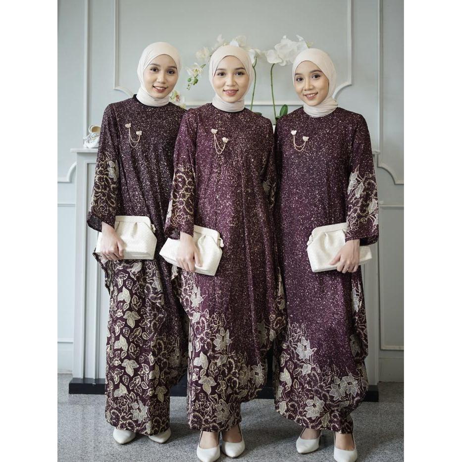 Freya Set Baju Kurung Melayu Viscose Dan Rok Lilit Batik