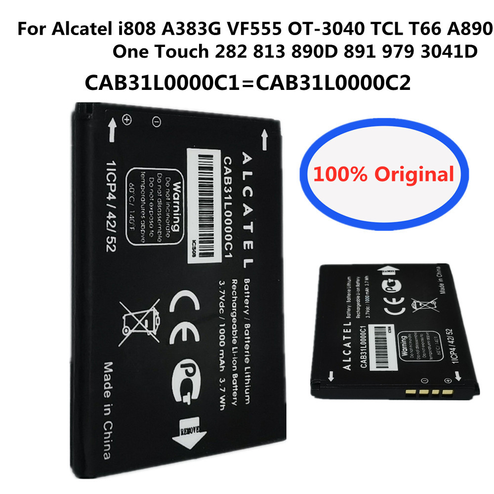 Original CAB31L0000C1 CAB31L0000C2 Replacement Battery For Alcatel i808 A383G VF555 OT-3040 TCL T66 
