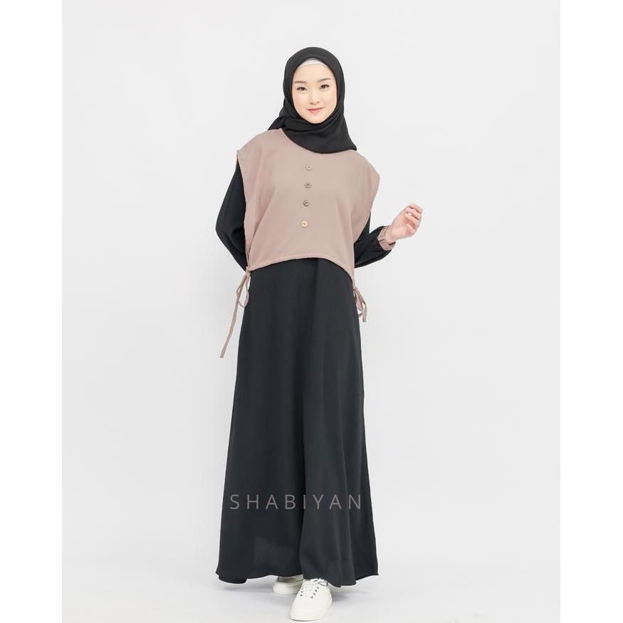 Shabiyan-416 Gamis Remaja Perempuan Wollycrepe Polos