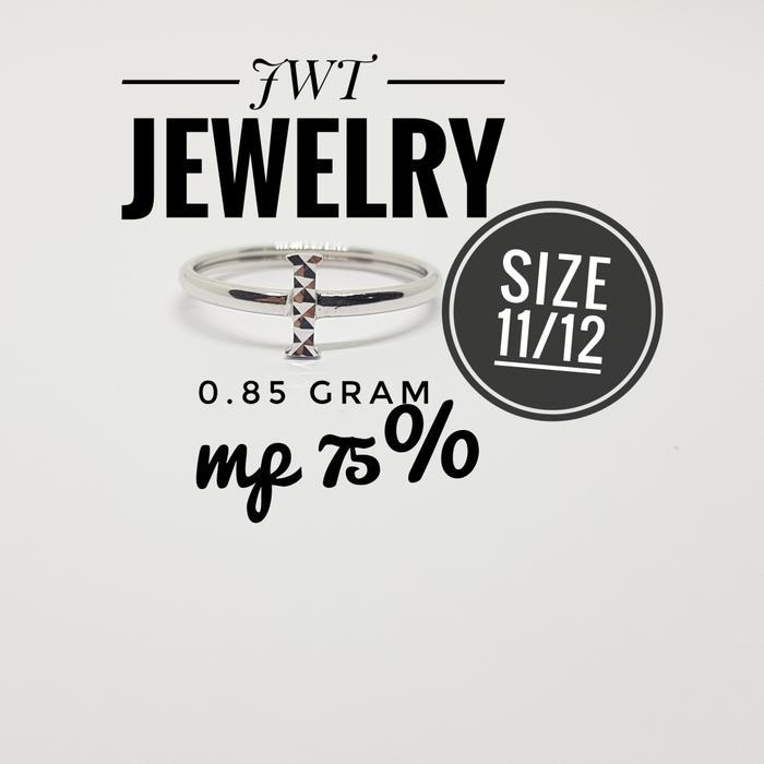 Cincin Emas Alpha Beta Huruf F I T Motif Ukir2 Ringan Manis Murah