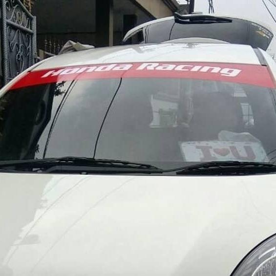 Stiker Windshield Banner Kaca Depan Bagian Atas Mobil Honda Racing
