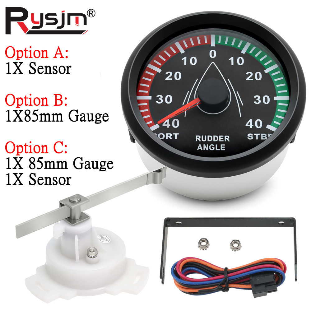 85Mm Rudder Position Indicator Port Stbd Rudder Angle Meter 0-190 Ohm Rudder Angle Sensor For Boat