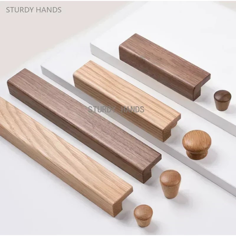 1PCS solid wood classic minimalist wardrobe handle furniture, natural wood color wardrobe, storage