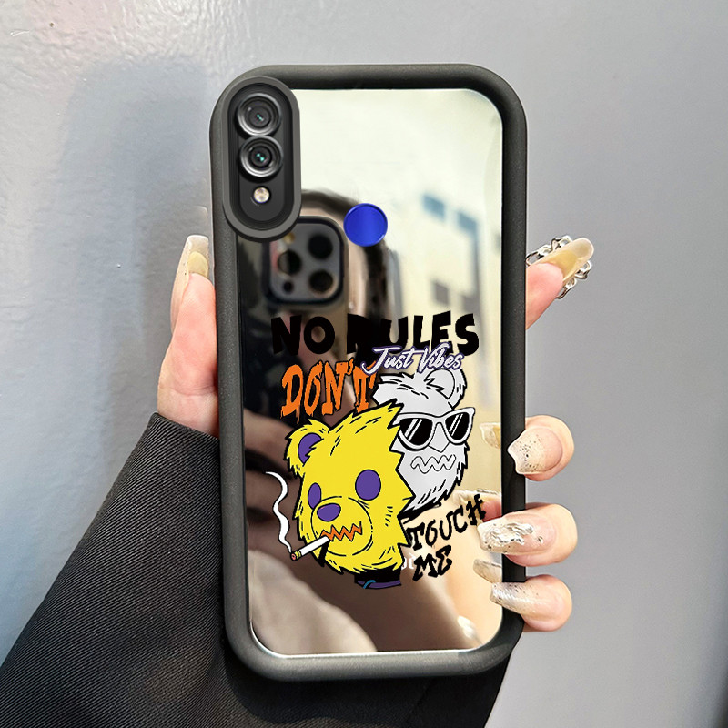 Casing Hp Xiaomi Redmi Note 7 Redmi Note 7s Redmi Note 7 Pro Case Gangster Bear Cartoon Cermin Kasin