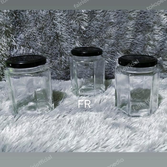 toples jar kaca 150ml hexagonal