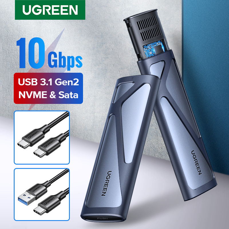 UGREEN M2 SSD Case NVME SATA Dual Protocol M.2 to USB Type C 3.1 SSD Adapter for NVME PCIE NGFF SATA