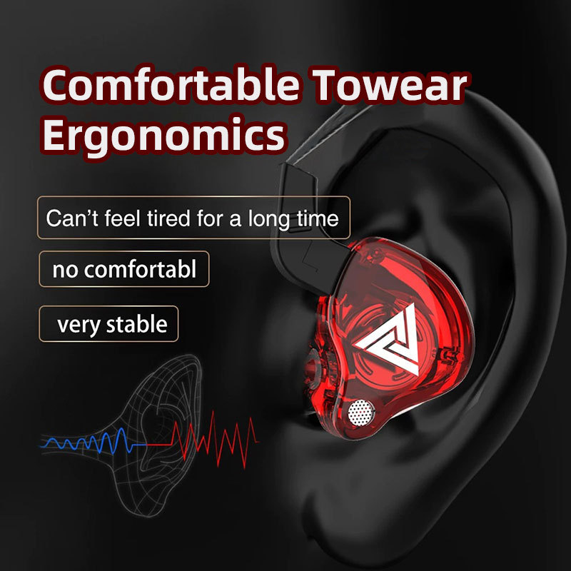 QKZ AK6 In Ear Earphone 6 Dynamic Driver Unit Headphone With Mic Stereo Sports HiFi Subwoofer