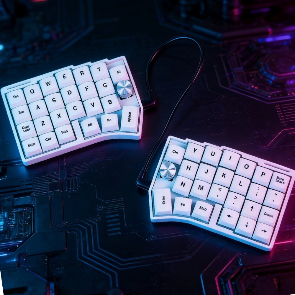 Similar Cornix Worne Split Keyboard Kit 60% Wired Hotswap Double Knob Mechanical Keyboard Ergonomics