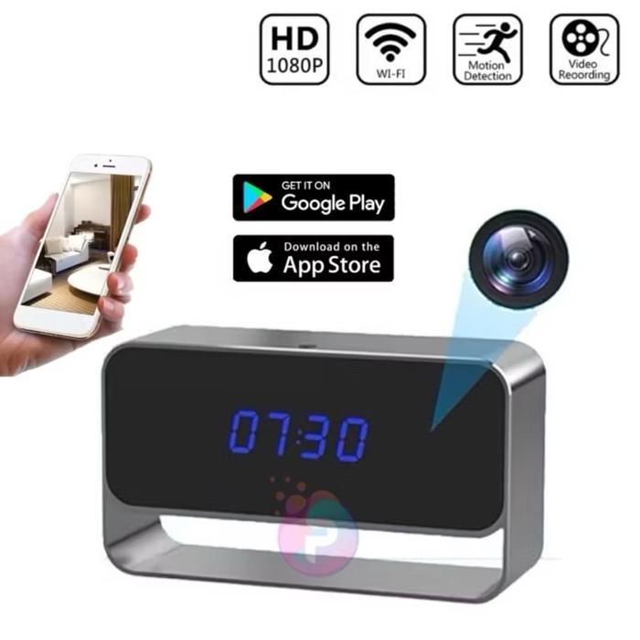 Camera Wifi Jam Meja HD Infrared Spy Kamera Cctv Smart Wireless Clock
