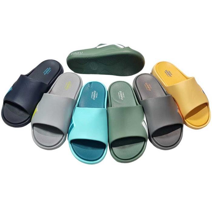 Luofu Sandal Selop Anak Cewe Cowo Karet Empuk Ringan Polos E6213-E32 (Q4)