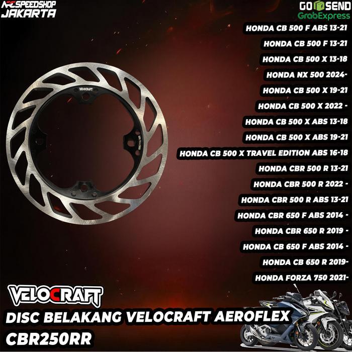 Piringan Cakram Disk Disc Brake Belakang VELOCRAFT Aeroflex 240mm HONDA CBR 250 RR ABS CB 400F CB