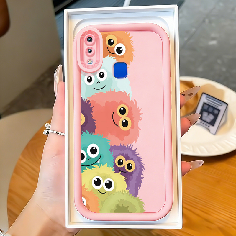 Casing Hp untuk VIVO Y91 Y91i Y93 Y93s Y95 Case Monster Bola Bulu Kasing silikon Cesing Elastis Soft