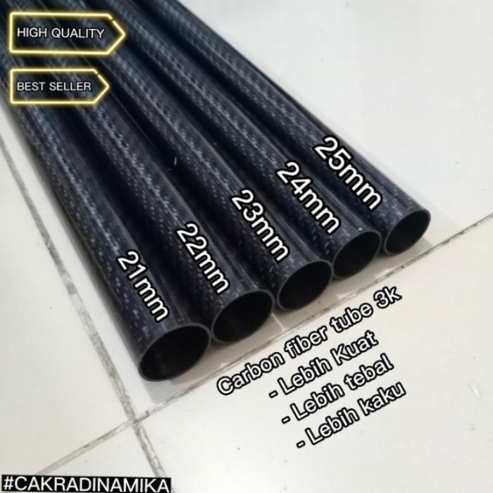 Pipa Carbon 24Mm X 22Mm 50Cm / 100Cm Carbon Fiber 3K Pipa Karbon Holo Pasti Diskon