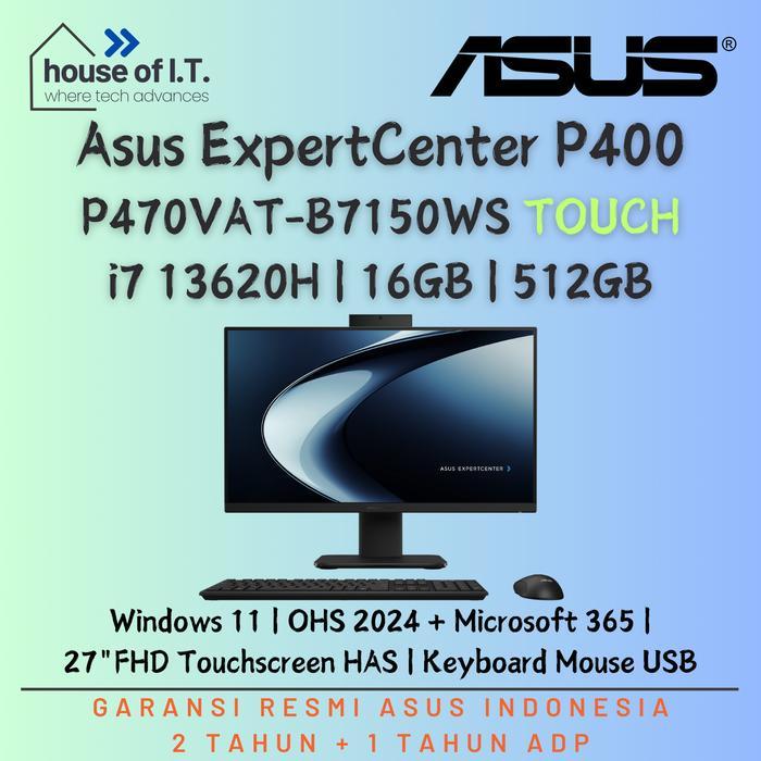 AIO Asus ExpertCenter P470VAT-B7150WS i7 13620H 16GB 512GB OHS Windows 11 27"FHD Touchscreen - Asus