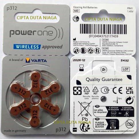 Baterai Alat Bantu Dengar PowerOne P312 Batere Alat Pendengar P312