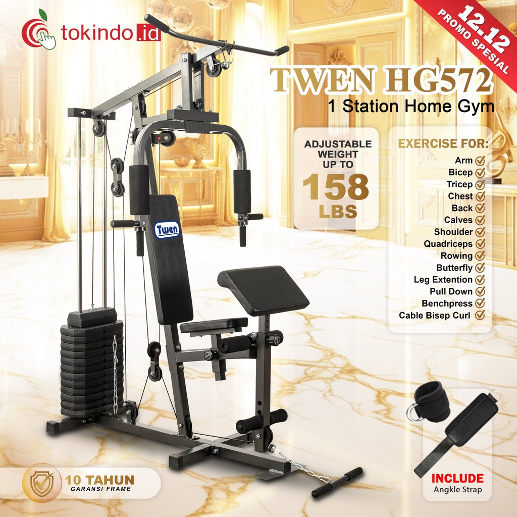 Home Gym Twen HG572 Homegym 1 Sisi Alat Olahraga Alat Gym Set Alat Fitnes Leg Press