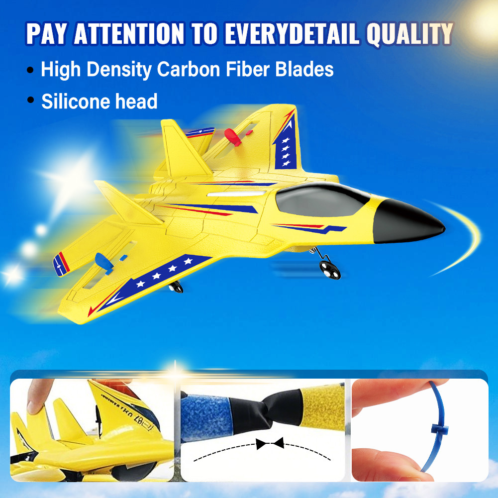 RC Plane F22 Raptor 2.4G 2CH Remote Control Flying Glider With LED Lights EPP Foam Aircraft Toys For