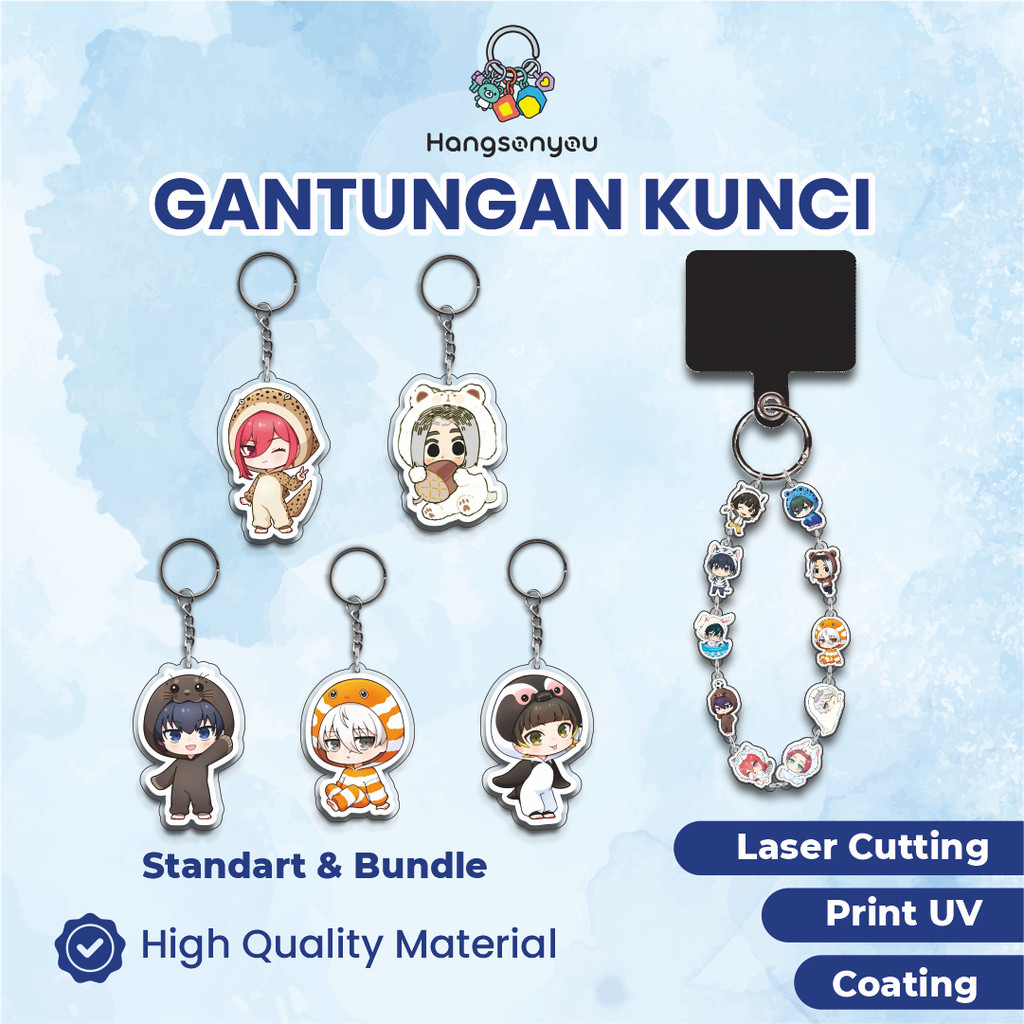 Ganci / Gantungan Kunci Keychain Akrilik BLUE LOCK (CUTE ANIMAL COSTUME)