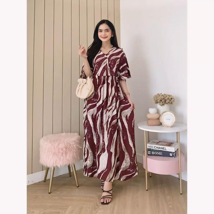 Daster Kimono Rayon Kekinian Lengan Lonceng Panjang Semata Kaki