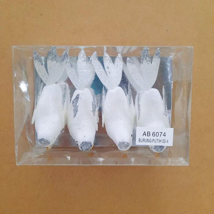 Dekorasi Burung Putih Set 3 Jepit Burung Merpati Hiasan Pohon Natal