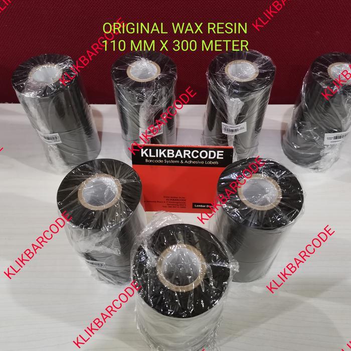 RIBBON BARCODE WAX RESIN UKURAN 110 X 300 METER 110x300 M TERLARIS