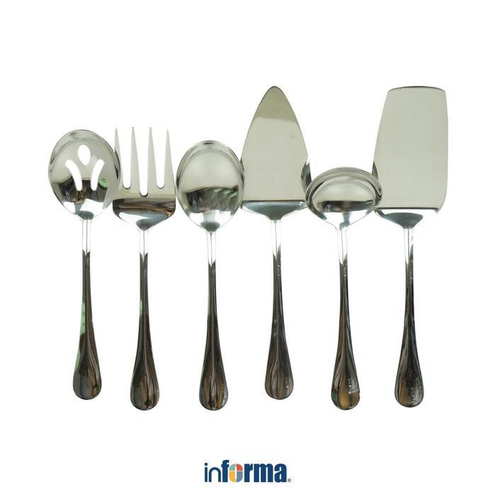 Informa Appetite Set 6 Pcs Basics Gourmet Sendok Saji Kue Centong Nasi Garpu Prasmanan Sendok Sayur