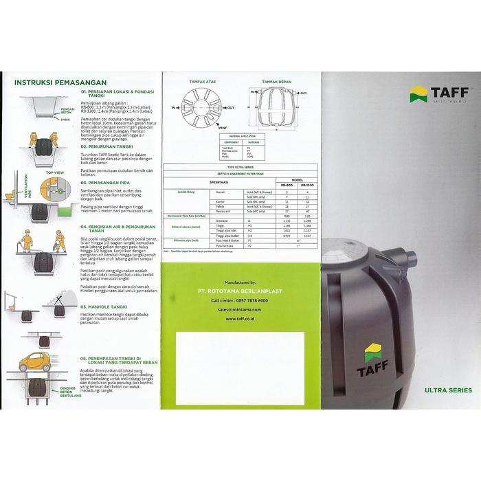 Septic Tank Biotaff Rb-1200 (1200 Liter) [11 Orang] Tangki Septik
