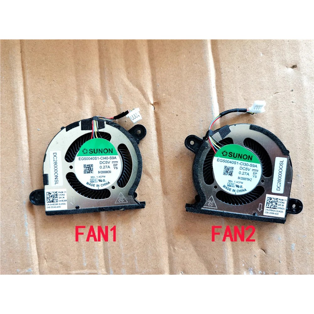Laptop cpu gpu cooling fan for Dell xps 2020 13 9300 9310 P117G WX28K FRK0V EG50040S1-CI40-S9A