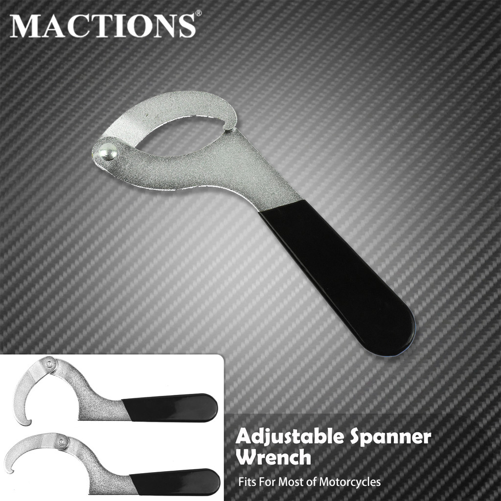 FLASH SALE    Motorcycle Spanner Wrench 2 to 4- 3/4'' Adjustable Shock Wrench 1PC Steel Tool Spring 