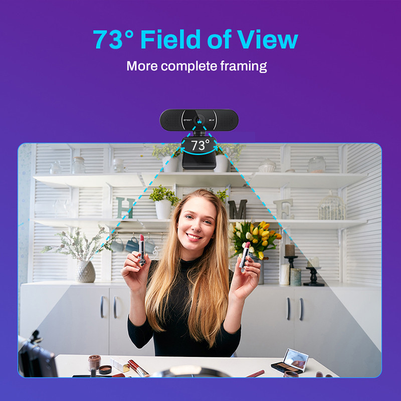 Webcam 2K Web Camera 1080P 60FPS Streaming Camera Autofocus EMEET C960 2K USB WebCam With