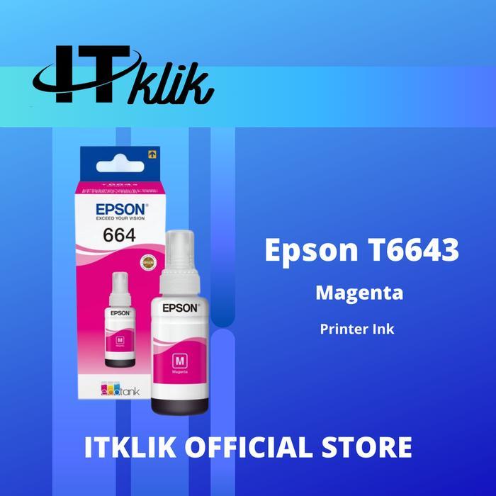 Tinta Epson 664 - Magenta TINTA ORIGINAL Tinta Printer L120/L210/L350