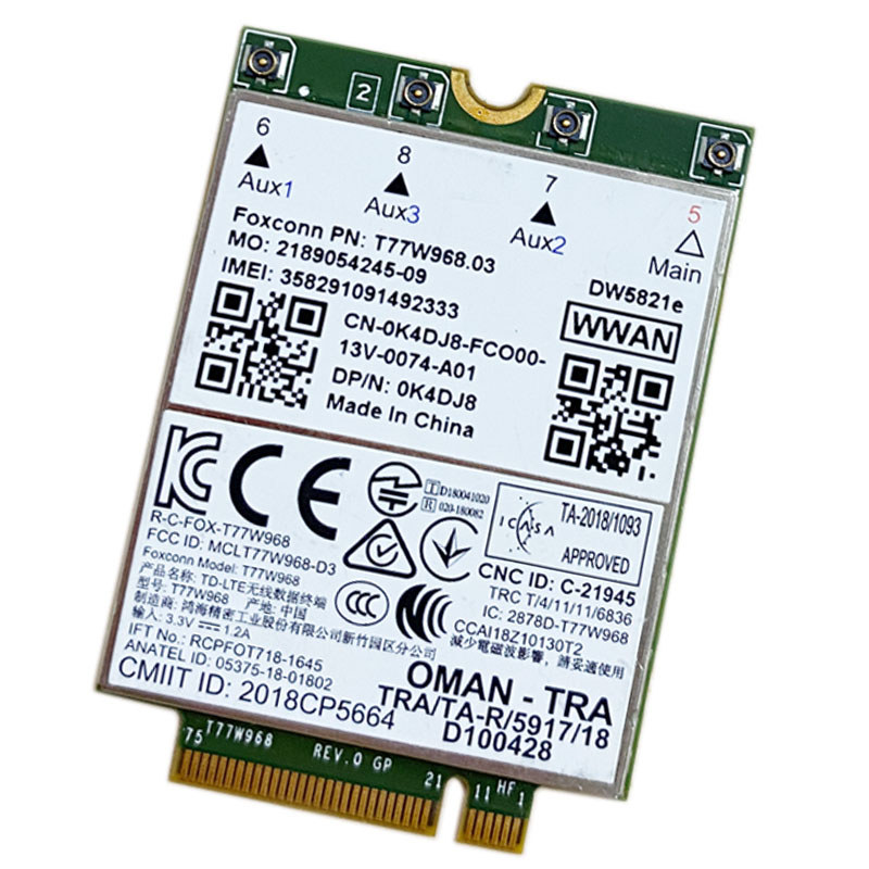 WDXUN for T77W968 DW5821e X20 LTE Cat16 1Gbps FDD-LTE TDD-LTE 4G module For Dell 5420 5424 7424 7400